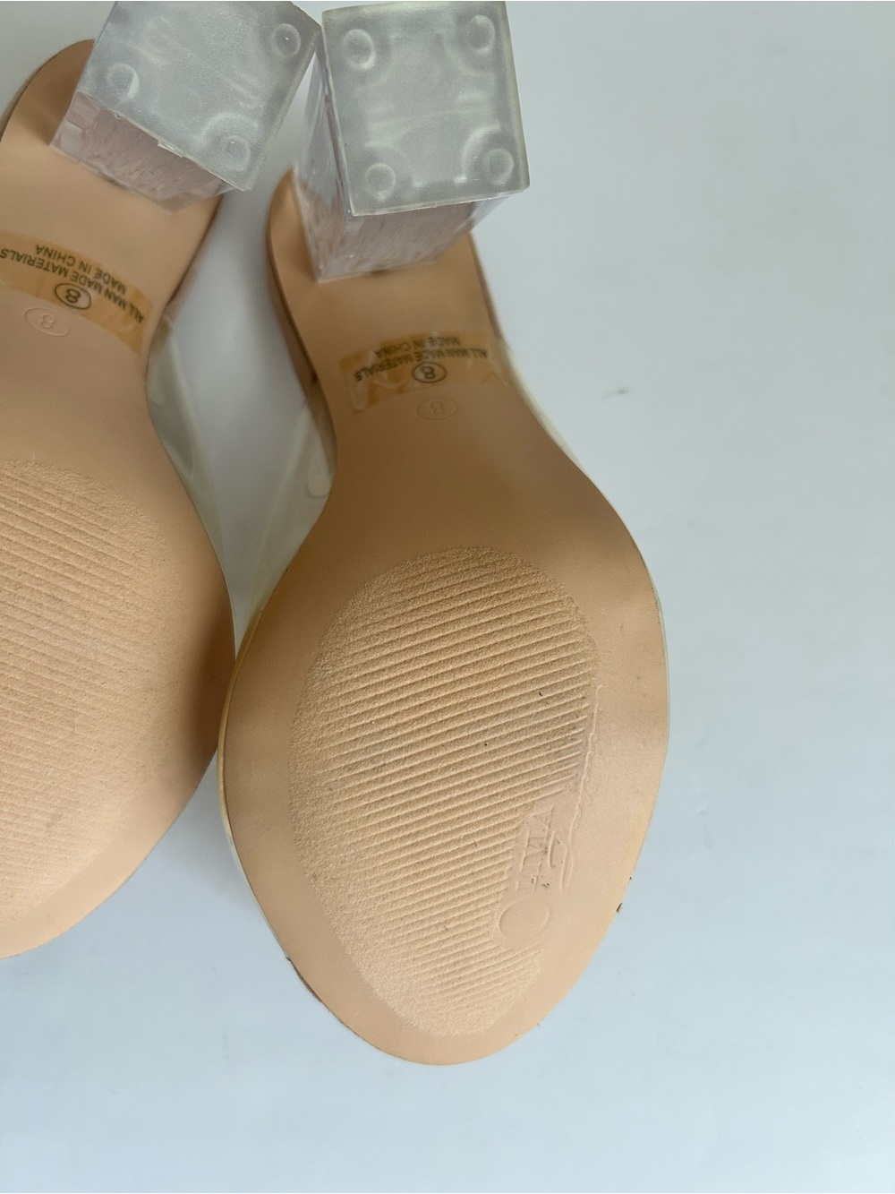 Olivia jaymes Clear Strap Nude Block Heel Mule - Picture 8 of 15